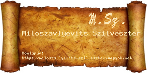 Miloszavlyevits Szilveszter névjegykártya