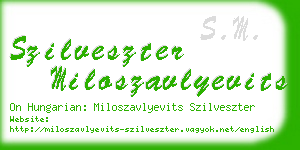 szilveszter miloszavlyevits business card